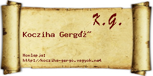 Kocziha Gergő névjegykártya